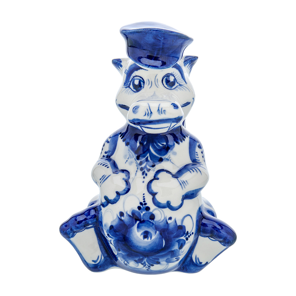 Штоф фарфоровый 450 мл «Дракон». Гжель - интернет магазин Русь Велика я 