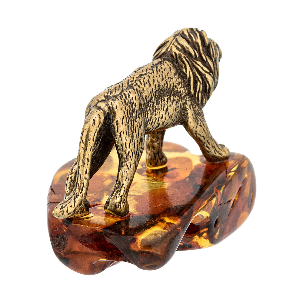 Статуэтка с янтарем «Лев» - интернет магазин Русь Велика я фото 2