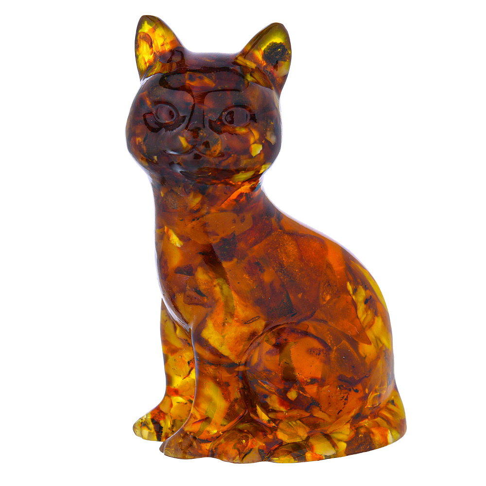 Статуэтка из янтаря «Кошка» - интернет магазин Русь Велика я 
