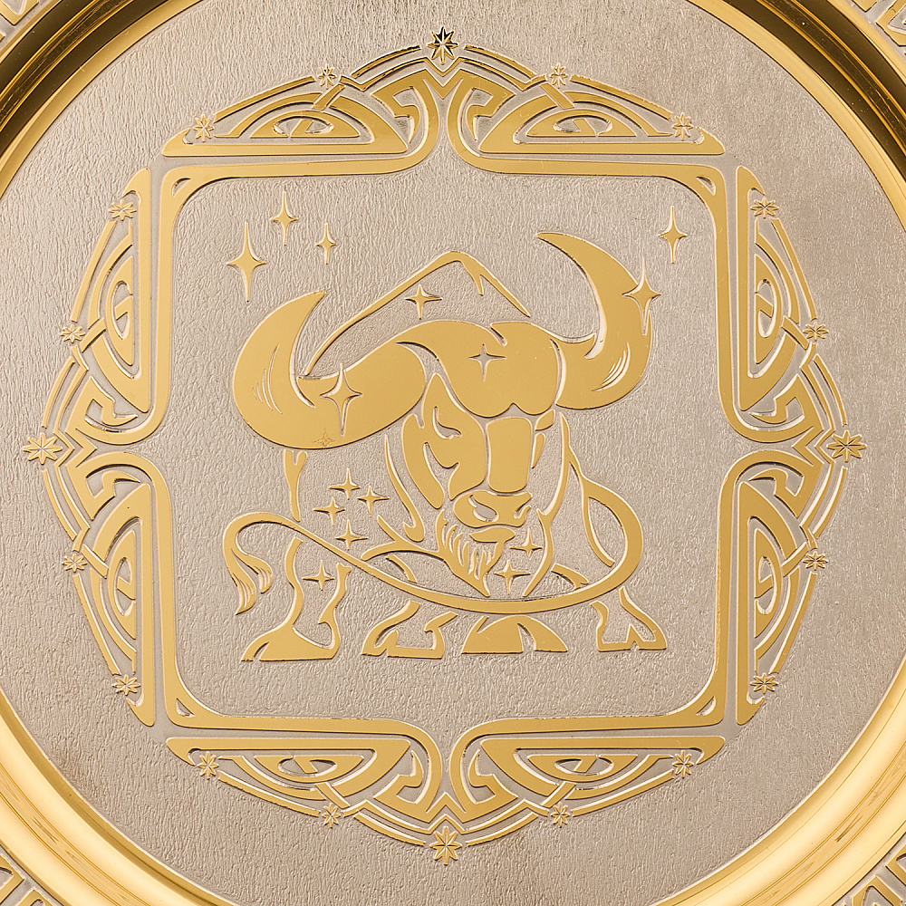 Тарелка декоративная с позолотой «Знак зодиака Телец». Златоуст - интернет магазин Русь Велика я фото 2