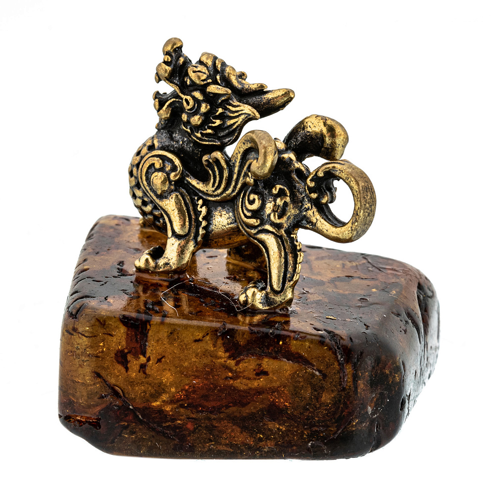 Статуэтка с янтарем «Мифический дракон» - интернет магазин Русь Велика я 