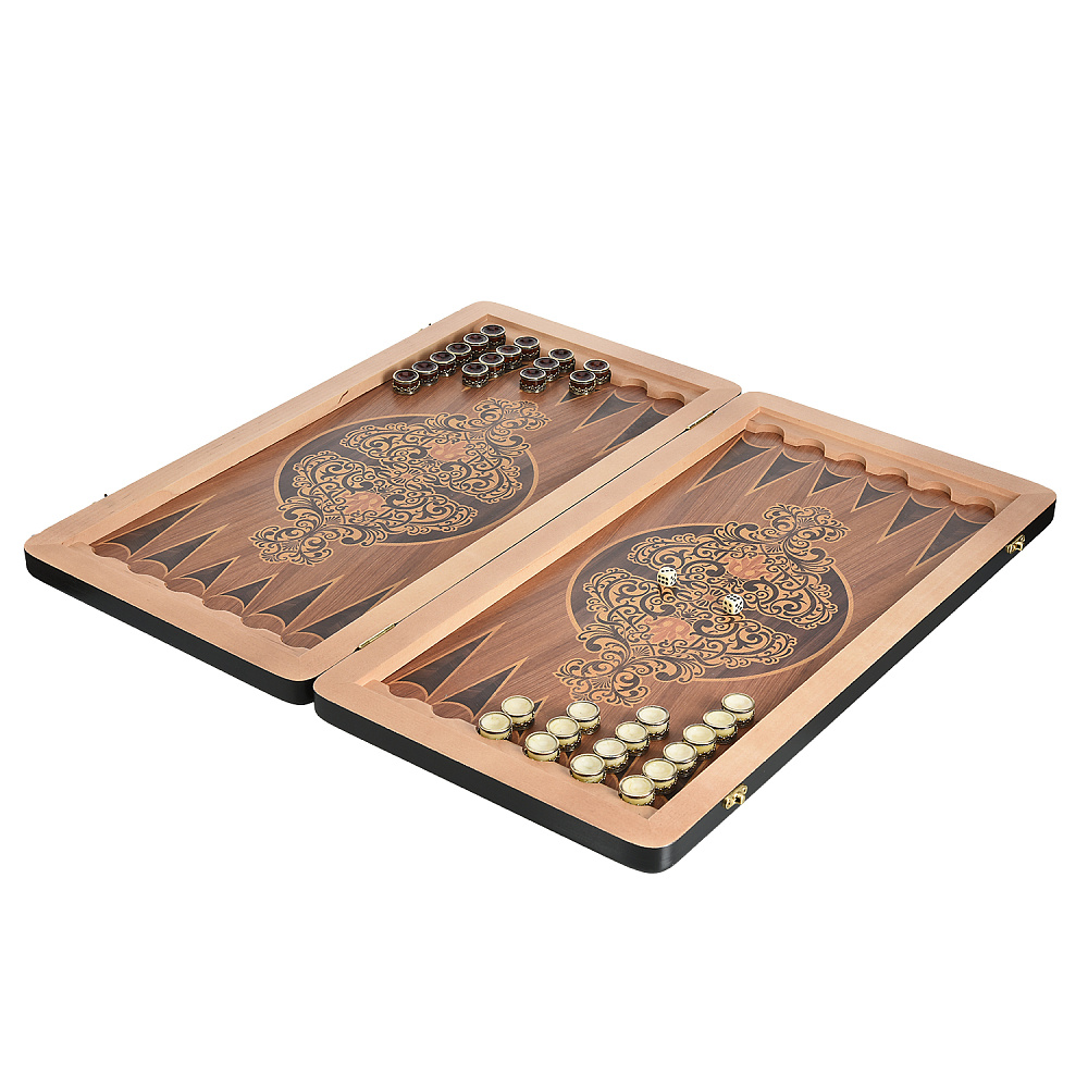 Нарды с кожаной вставкой и янтарными фишками «Кроко» 60х30 см - интернет магазин Русь Велика я фото 2