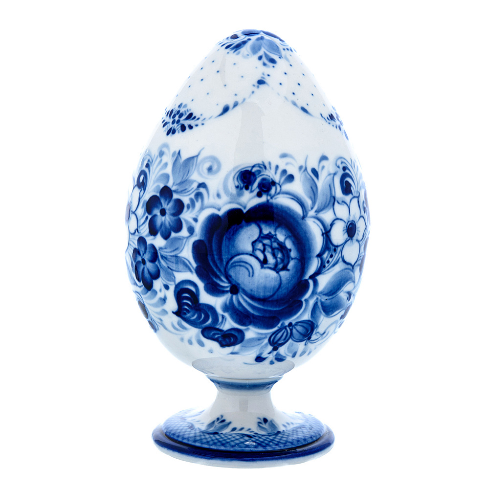 Фарфоровое пасхальное яйцо. Гжель - интернет магазин Русь Велика я 