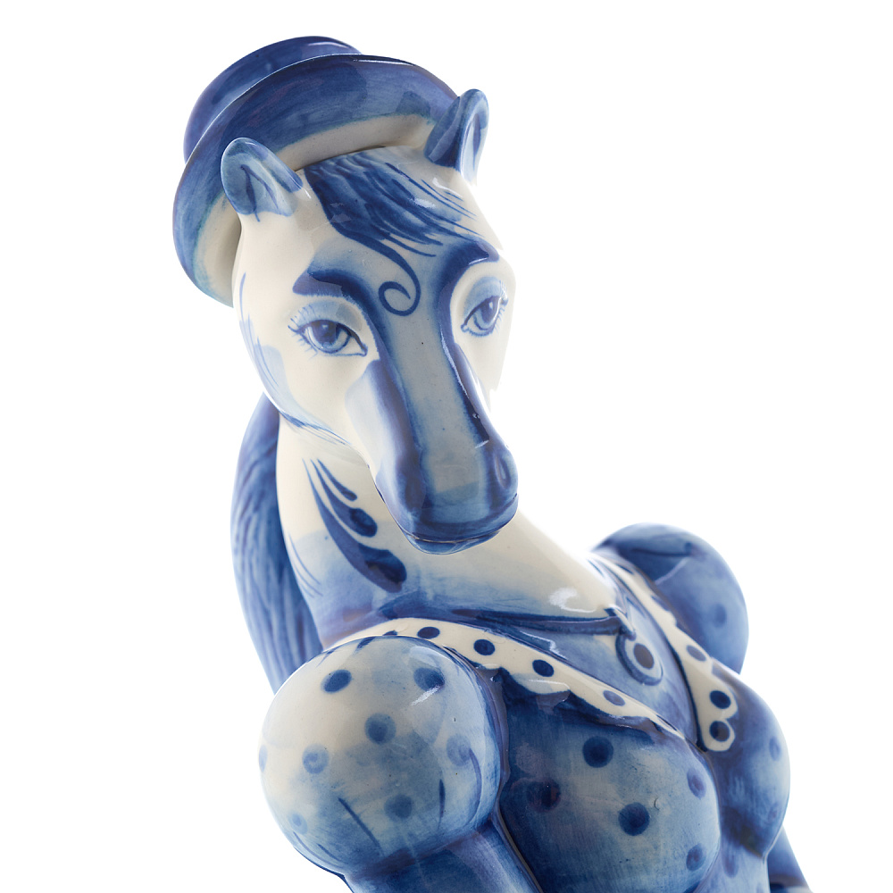 Символ 2026 года. Штоф 0,5 л «Лошадь-красотка». Гжель - интернет магазин Русь Велика я фото 5