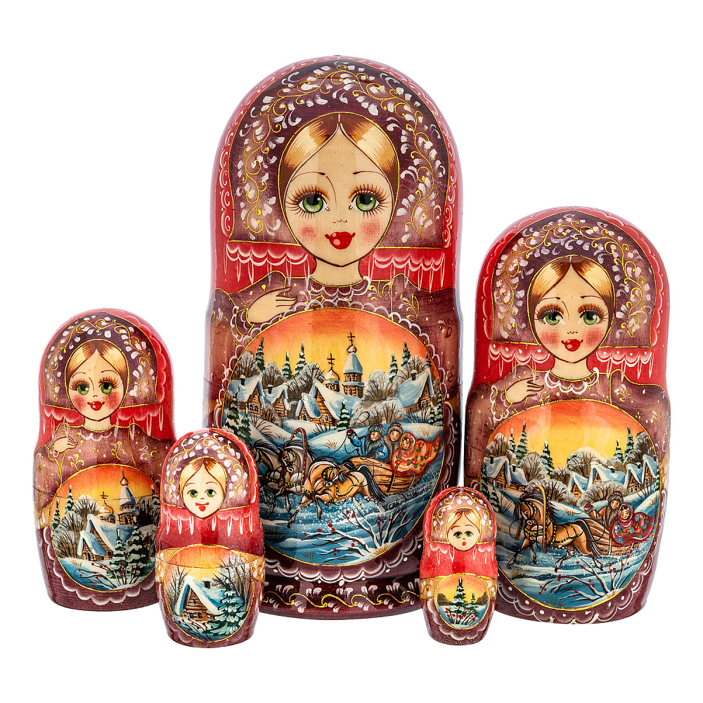 Матрешка «Тройка» 5 мест - интернет магазин Русь Велика я 