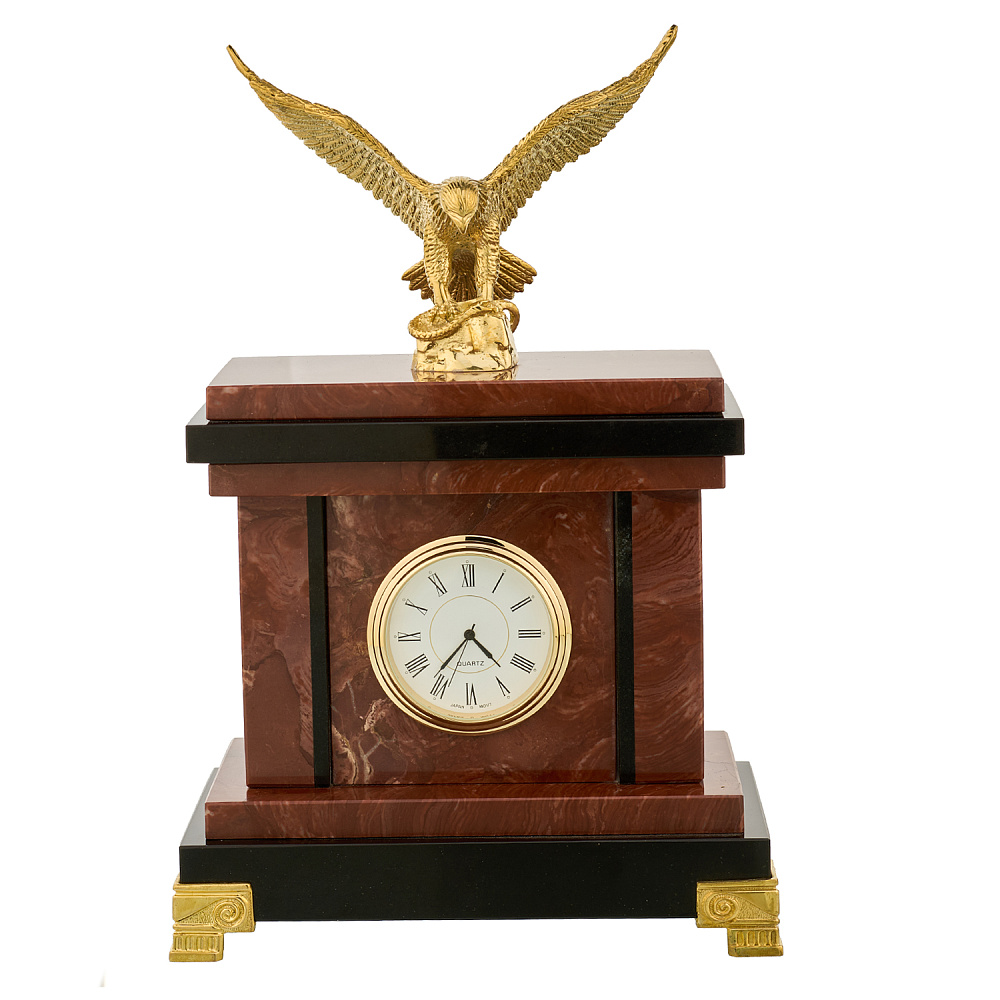 Часы настольные из натурального камня «Орел» - интернет магазин Русь Велика я 