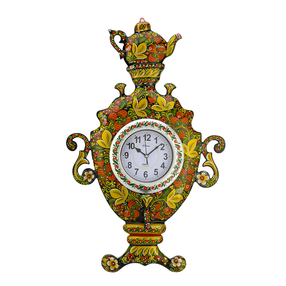 Часы настенные «Самовар». Хохлома - интернет магазин Русь Велика я 