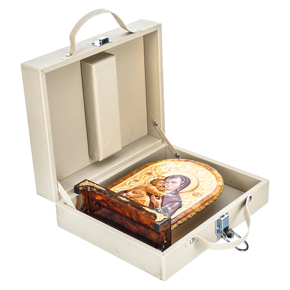 Икона янтарная «Владимирская Божья Матерь» 19х25 см - интернет магазин Русь Велика я фото 5