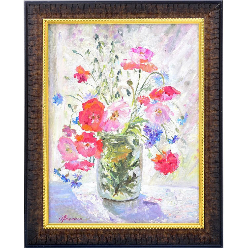 Картина маслом «Солнечные маки» 40 х 30 см - интернет магазин Русь Велика я 