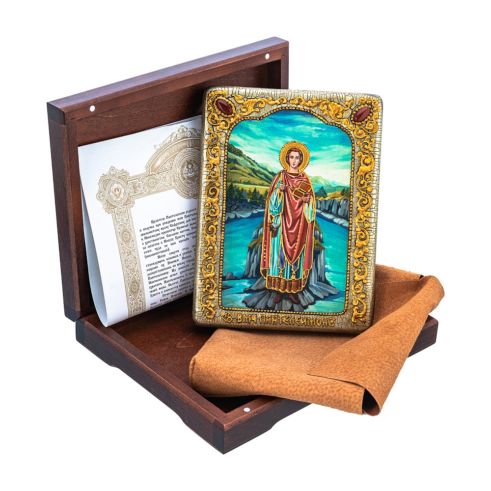 Икона «Целитель Пантелеймон» 15х20 см - интернет магазин Русь Велика я фото 1