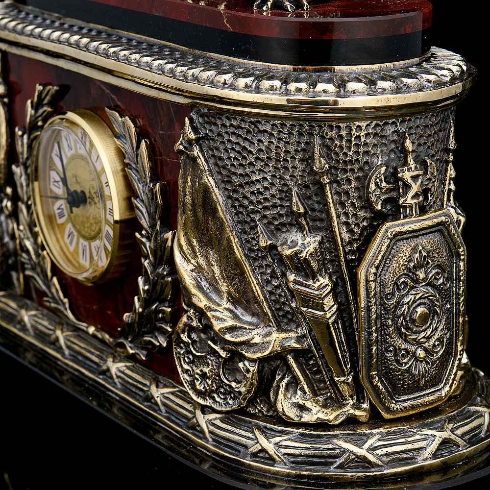 Часы каминные «Георгий Победоносец». Яшма - интернет магазин Русь Велика я фото 2