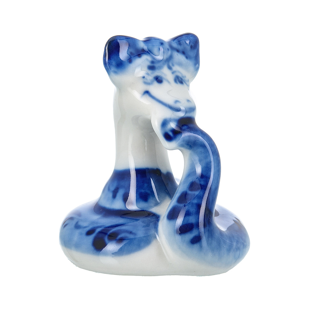 Змея Символ года 2025. Скульптура «Змейка» . Гжель - интернет магазин Русь Велика я 