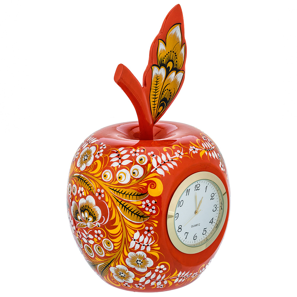 Настольные часы «Яблоко на тарелочке». Хохлома - интернет магазин Русь Велика я фото 2
