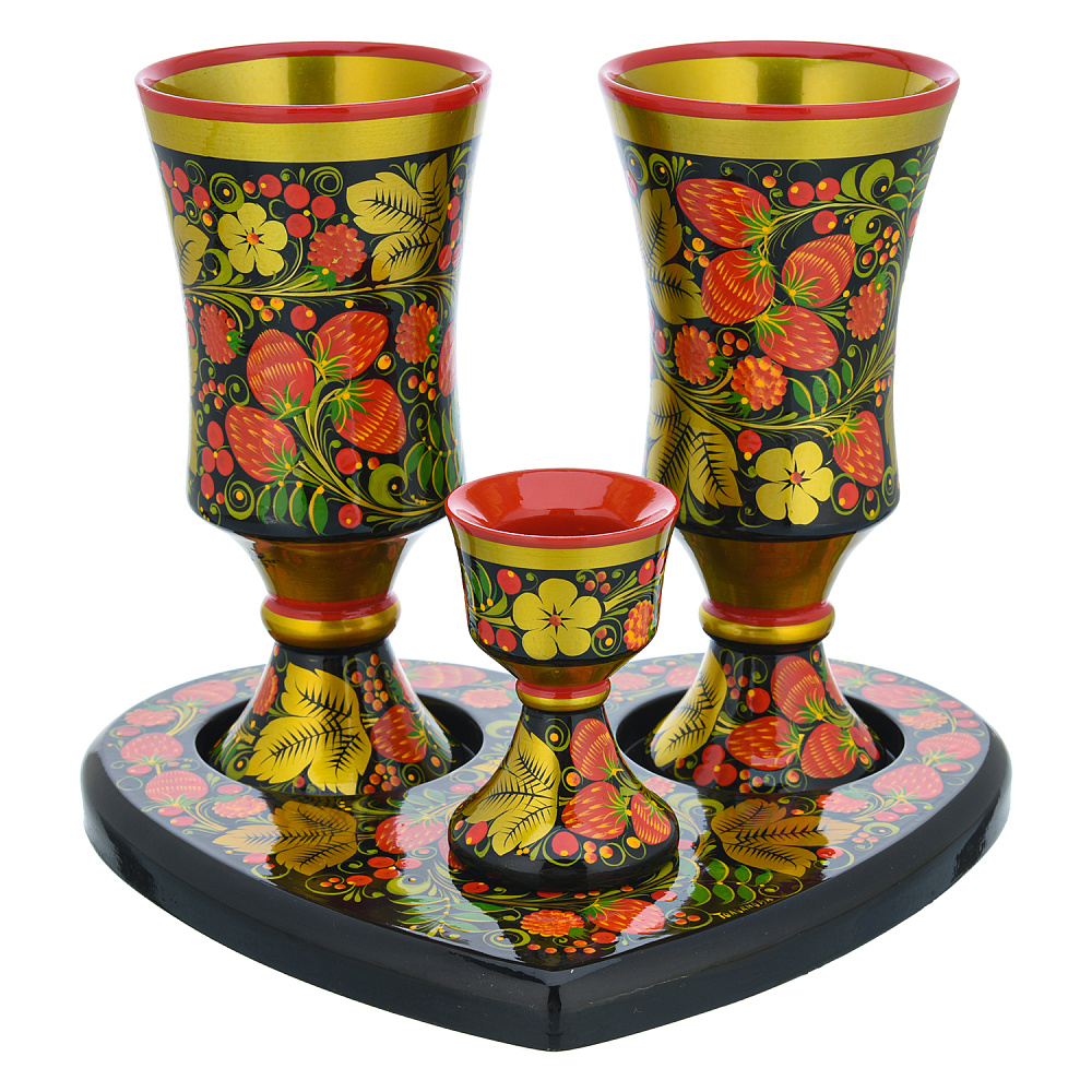 Питейный набор «Интим». Хохлома - интернет магазин Русь Велика я 