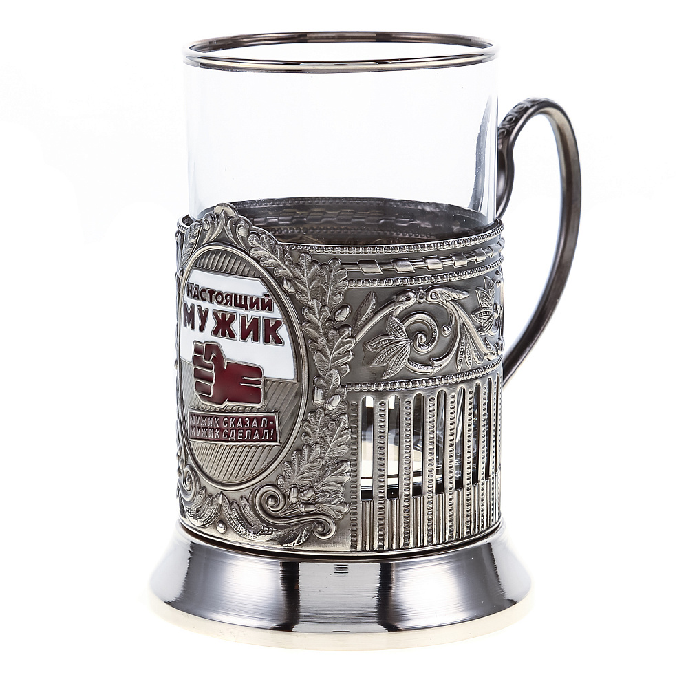 Подстаканник никелированный «Настоящий мужчина» - интернет магазин Русь Велика я фото 2