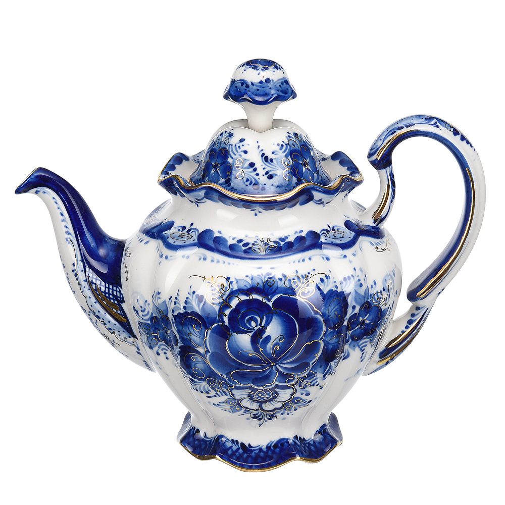 Чайный сервиз на 6 персон «Семейный». Гжель - интернет магазин Русь Велика я фото 1