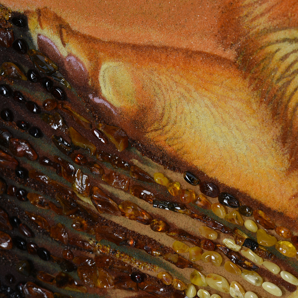 Картина янтарная «Лев» 69х118 см - интернет магазин Русь Велика я фото 4