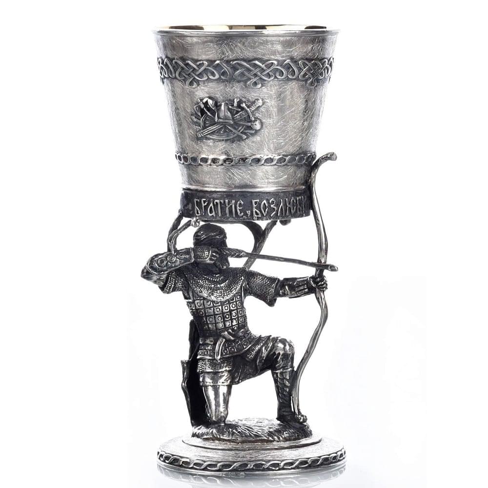 Рюмка «Русский лучник». Серебро 925* - интернет магазин Русь Велика я 