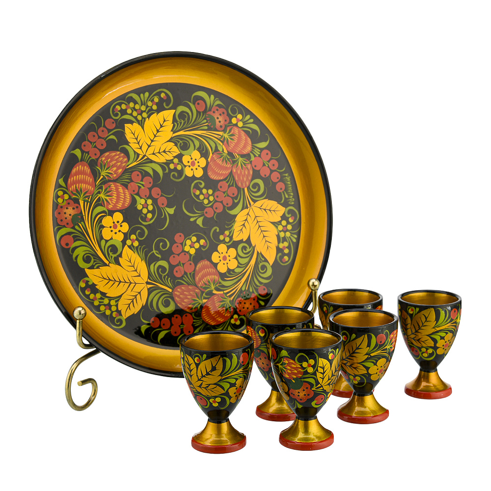 Питейный набор для вина на 6 персон. Хохлома - интернет магазин Русь Велика я фото 1
