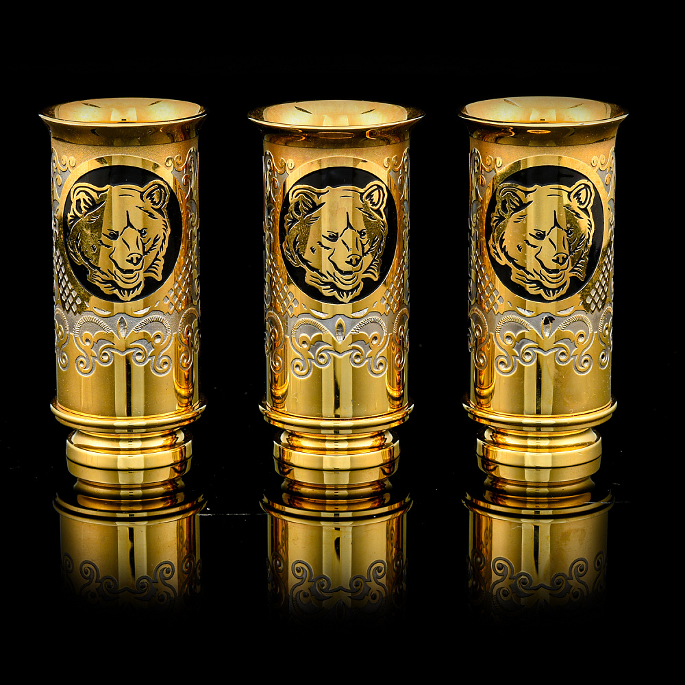 Питейный набор на 3 персоны «Медведи». Златоуст - интернет магазин Русь Велика я 