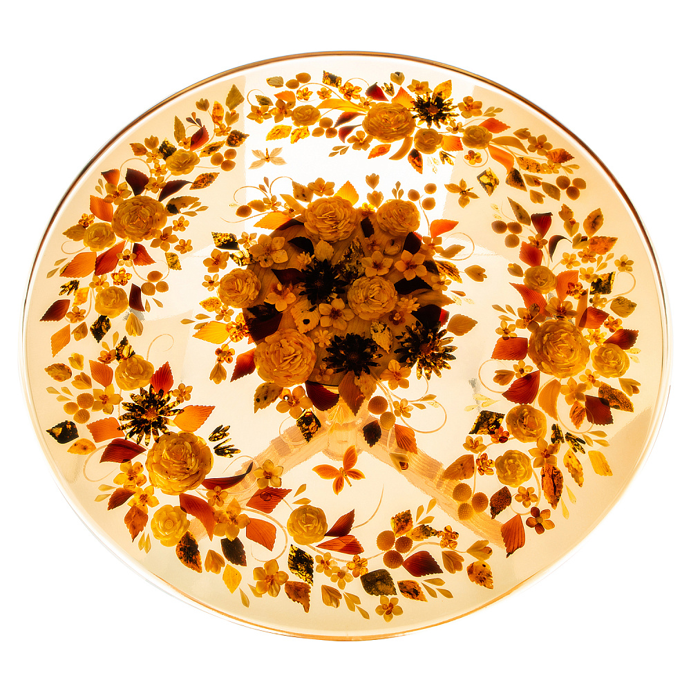 Стол с инкрустацией из янтаря «Бесконечность» - интернет магазин Русь Велика я фото 2