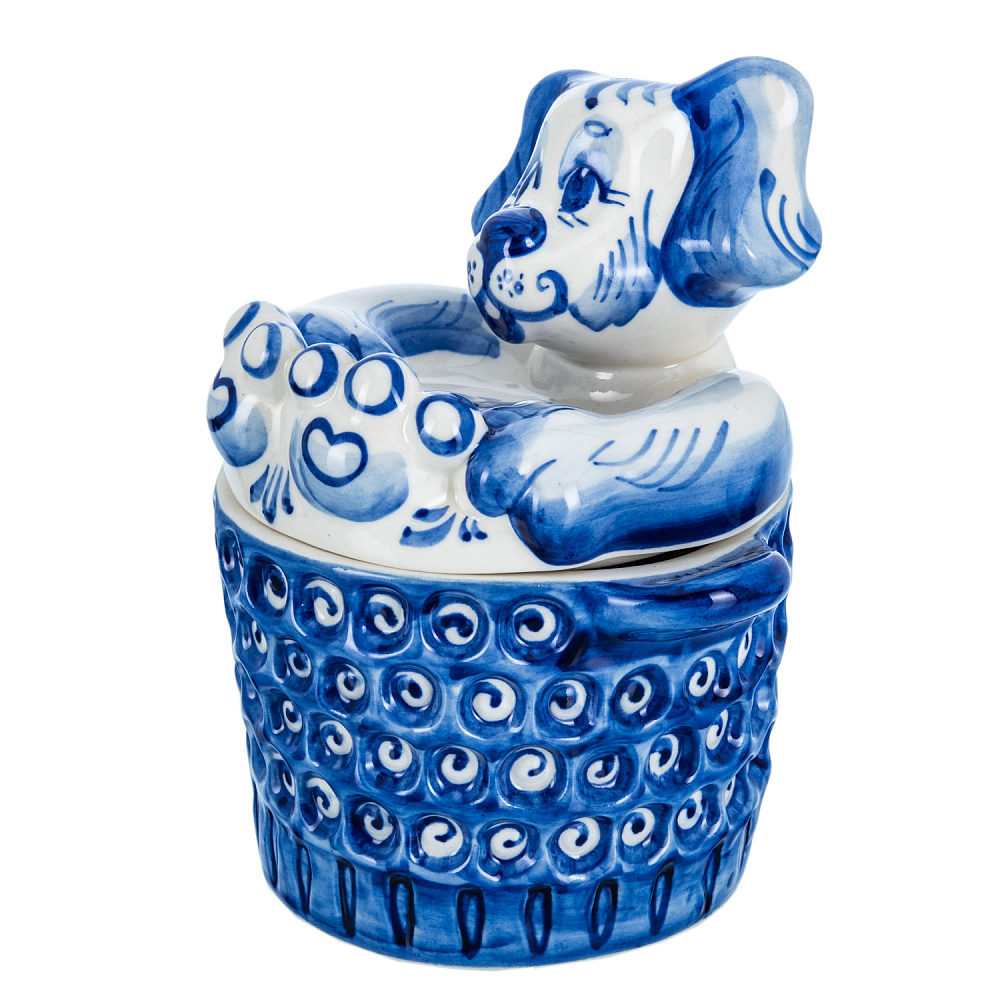 Сахарница «Собака». Гжель - интернет магазин Русь Велика я фото 4