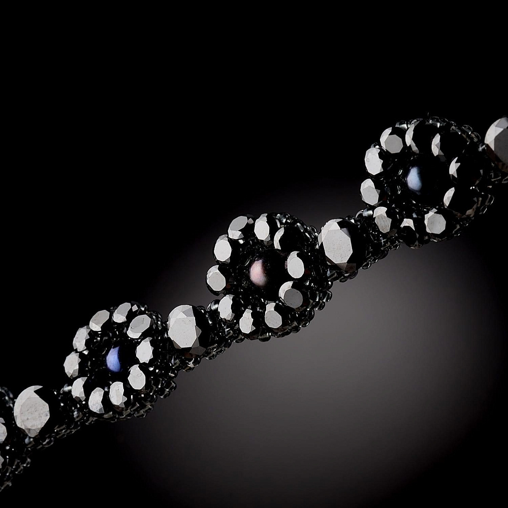 Колье из бисера с натуральным камнем. Циркон - интернет магазин Русь Велика я фото 1