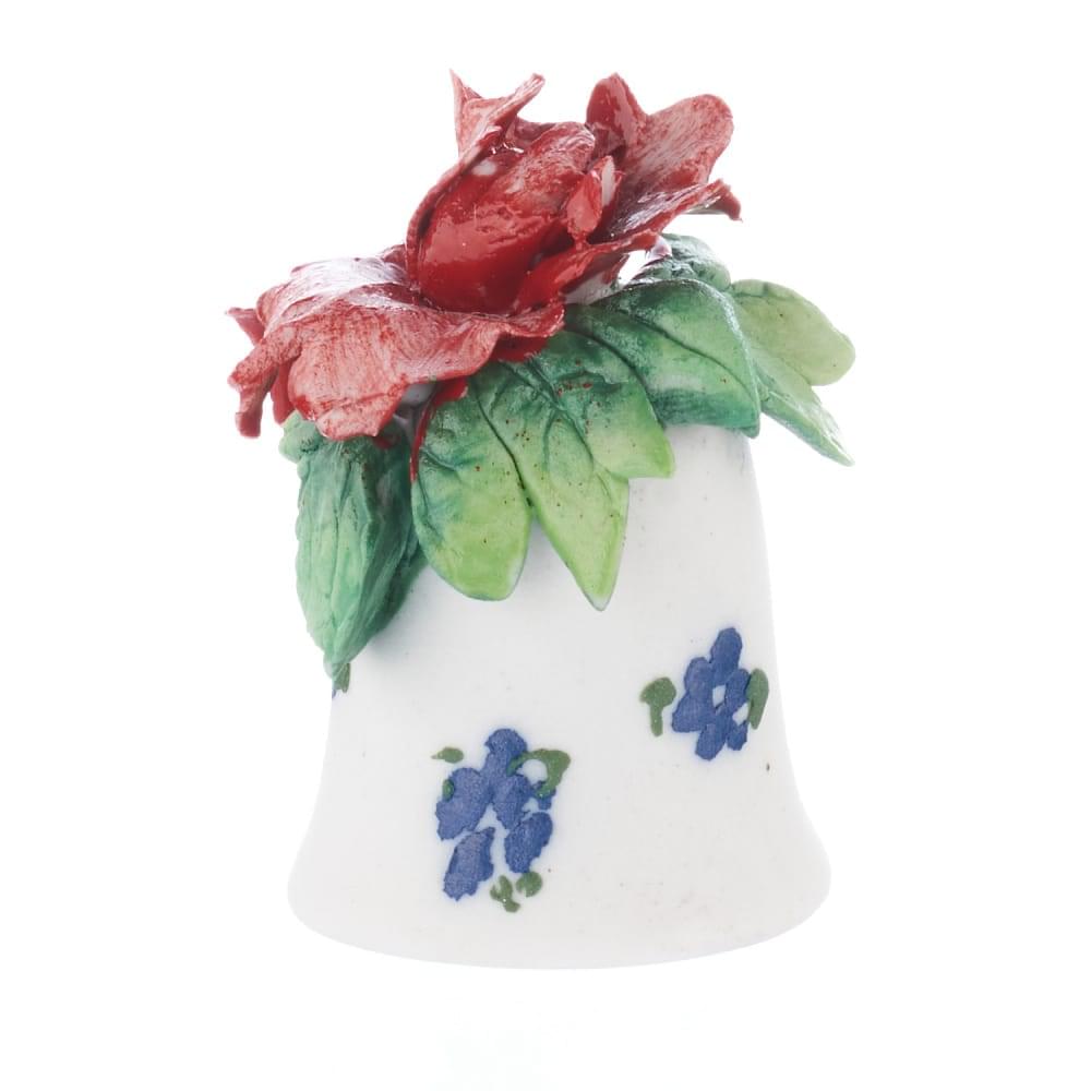 Наперсток фарфоровый «Цветы» с ручной лепкой - интернет магазин Русь Велика я фото 2
