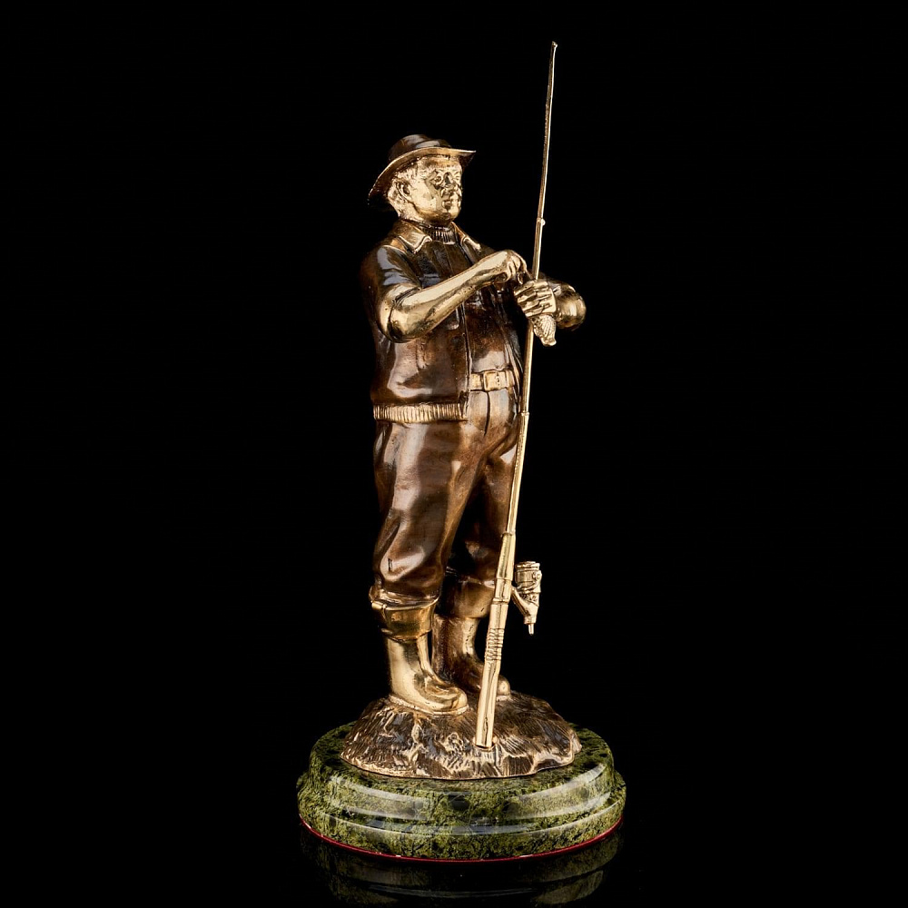 Бронзовая статуэтка «Рыбак со спинингом» - интернет магазин Русь Велика я фото 2