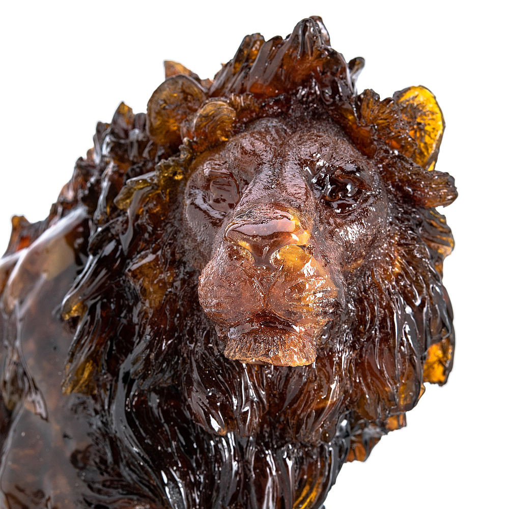 Скульптура из натурального янтаря «Лев» - интернет магазин Русь Велика я фото 2