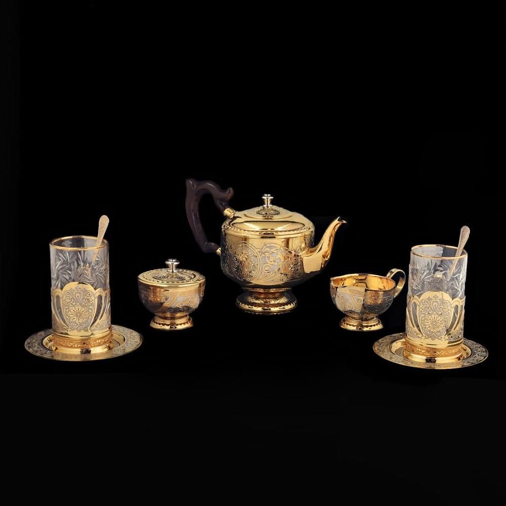 Сервиз чайный на 2 персоны. Латунь. Златоуст - интернет магазин Русь Велика я 