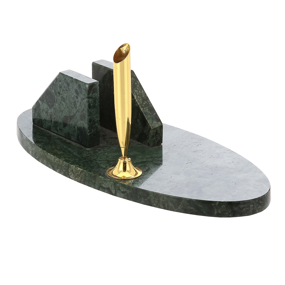 Настольная визитница из камня с подставкой для ручки - интернет магазин Русь Велика я фото 2