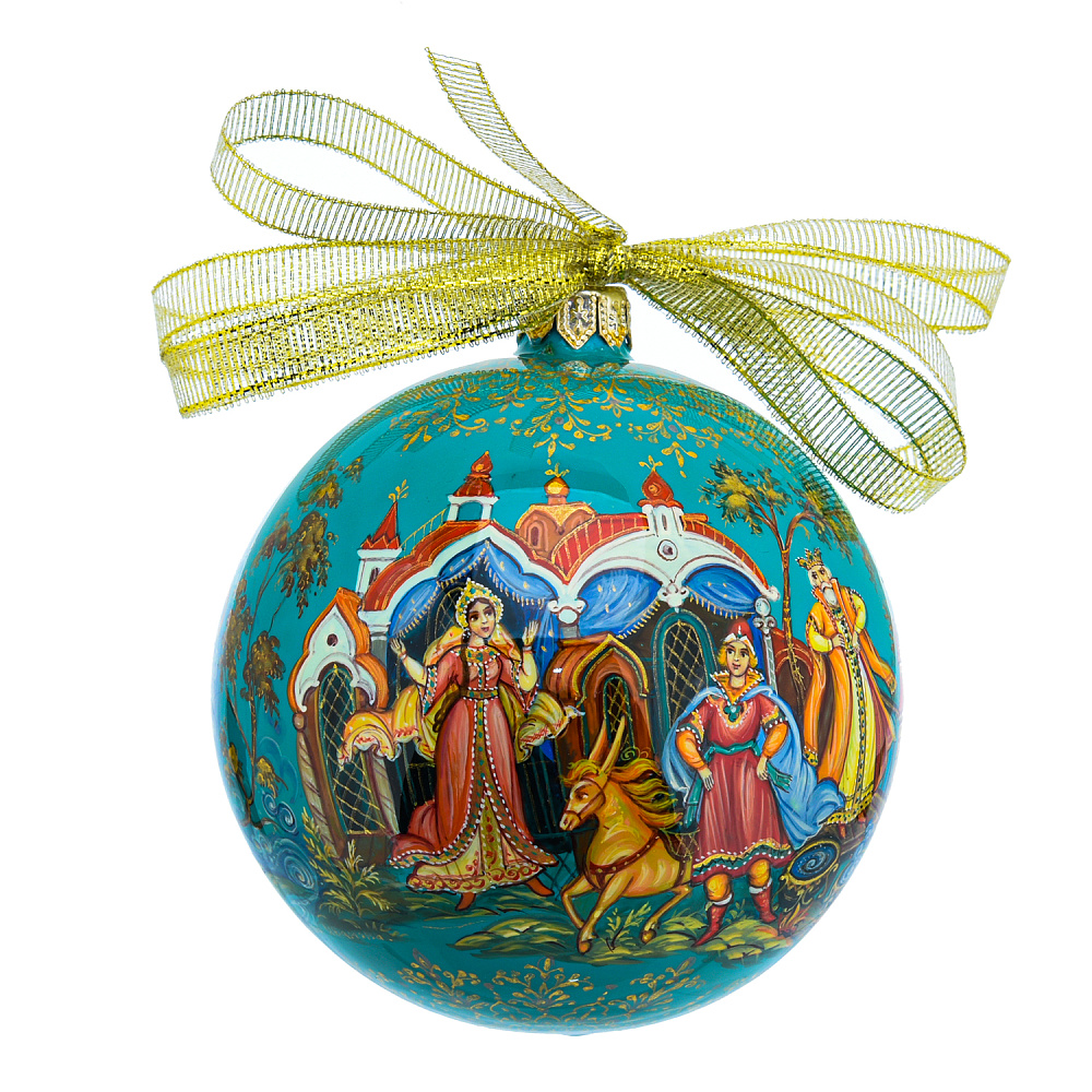 Новогодний елочный шар с росписью «Конек-горбунок» - интернет магазин Русь Велика я 
