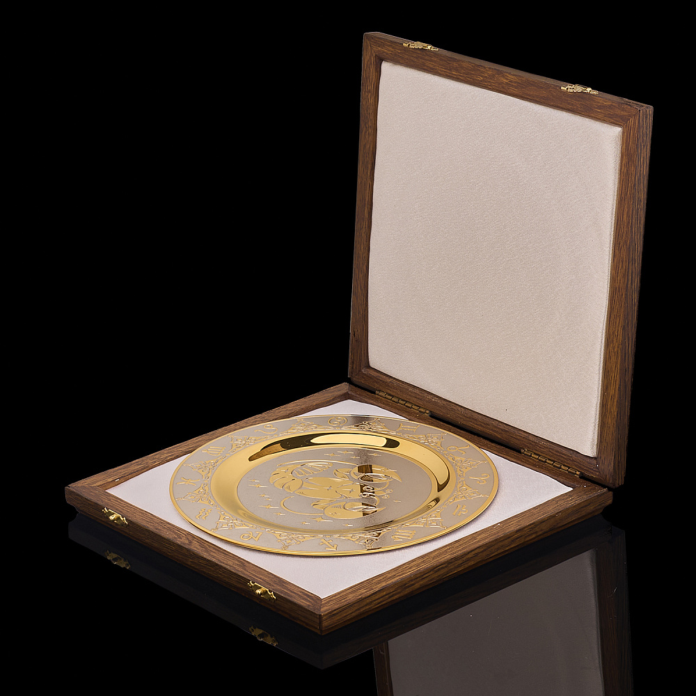 Тарелка декоративная с позолотой «Знак зодиака Рак». Златоуст - интернет магазин Русь Велика я фото 3