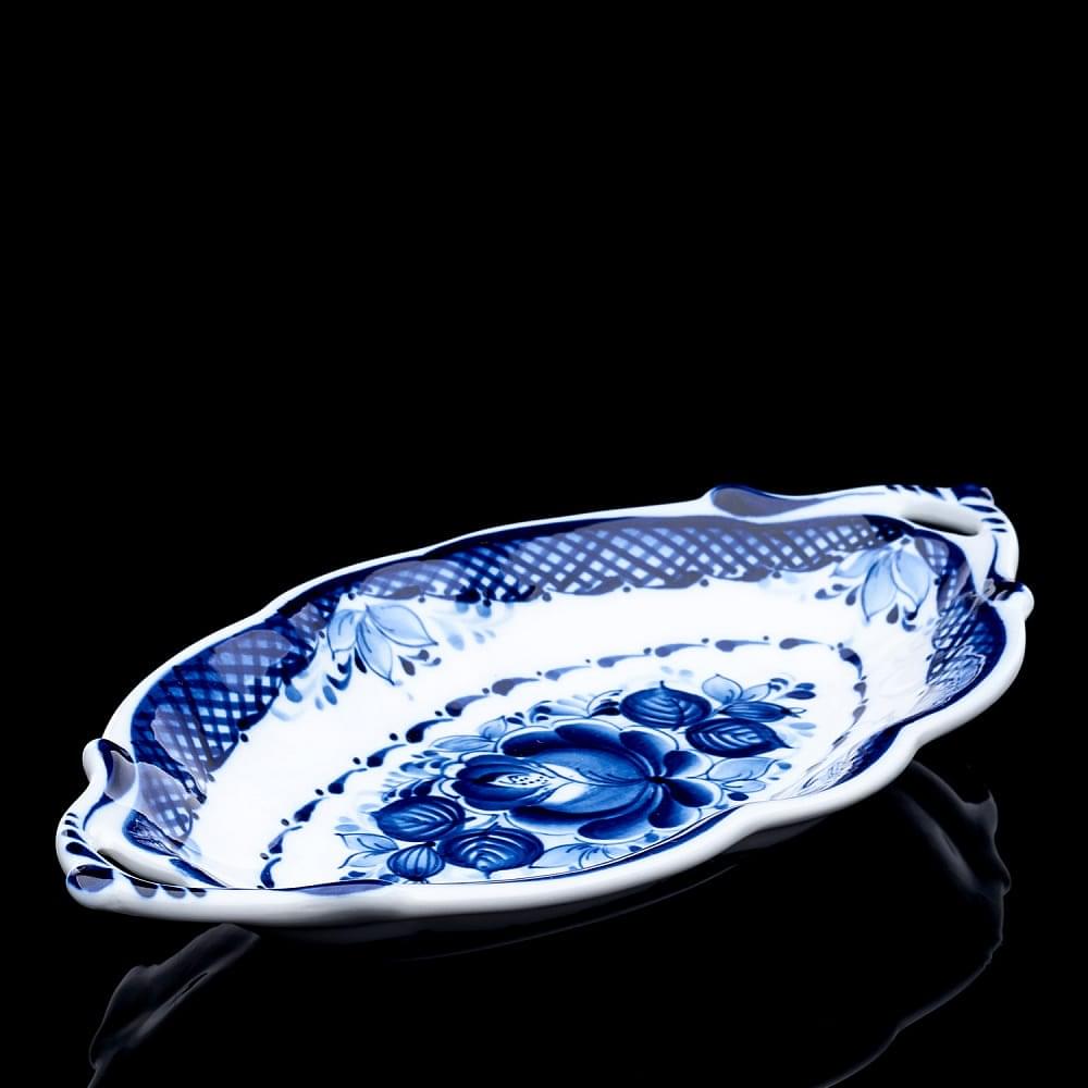 Лоток овальный малый. Гжель - интернет магазин Русь Велика я 