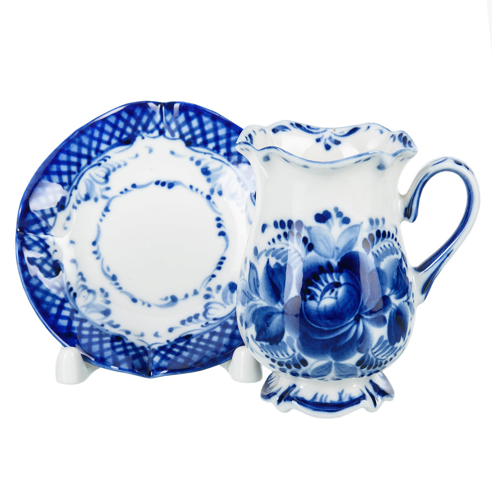 Кофейная пара «Тюльпан». Гжель - интернет магазин Русь Велика я 