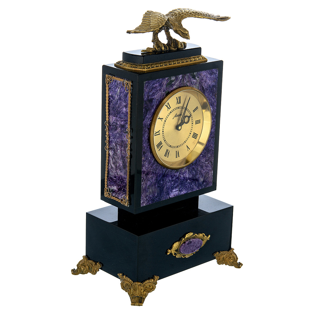 Настольные часы из камня «Орел». Златоуст - интернет магазин Русь Велика я фото 1