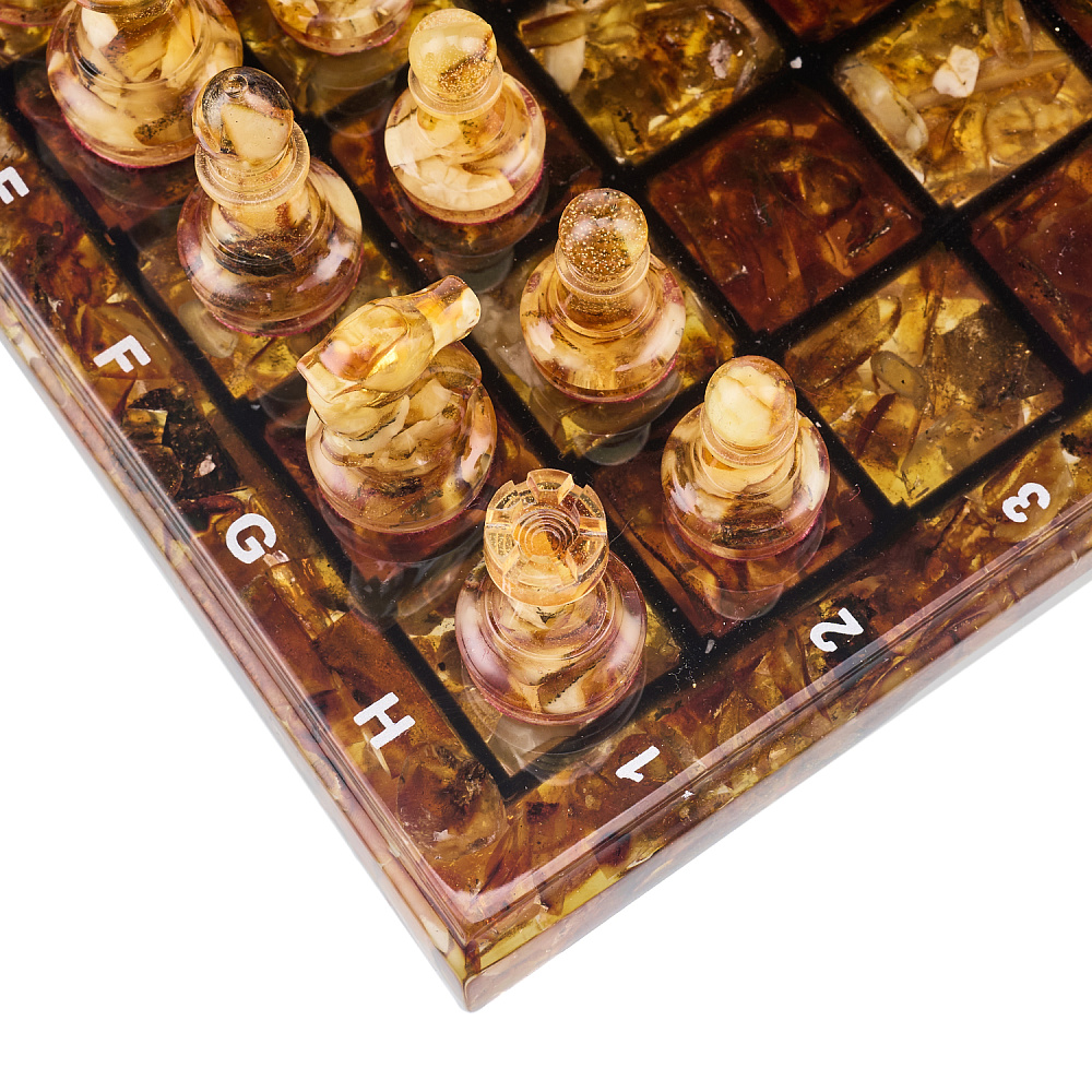 Шахматы с янтарными фигурами 28х28 см - интернет магазин Русь Велика я фото 6