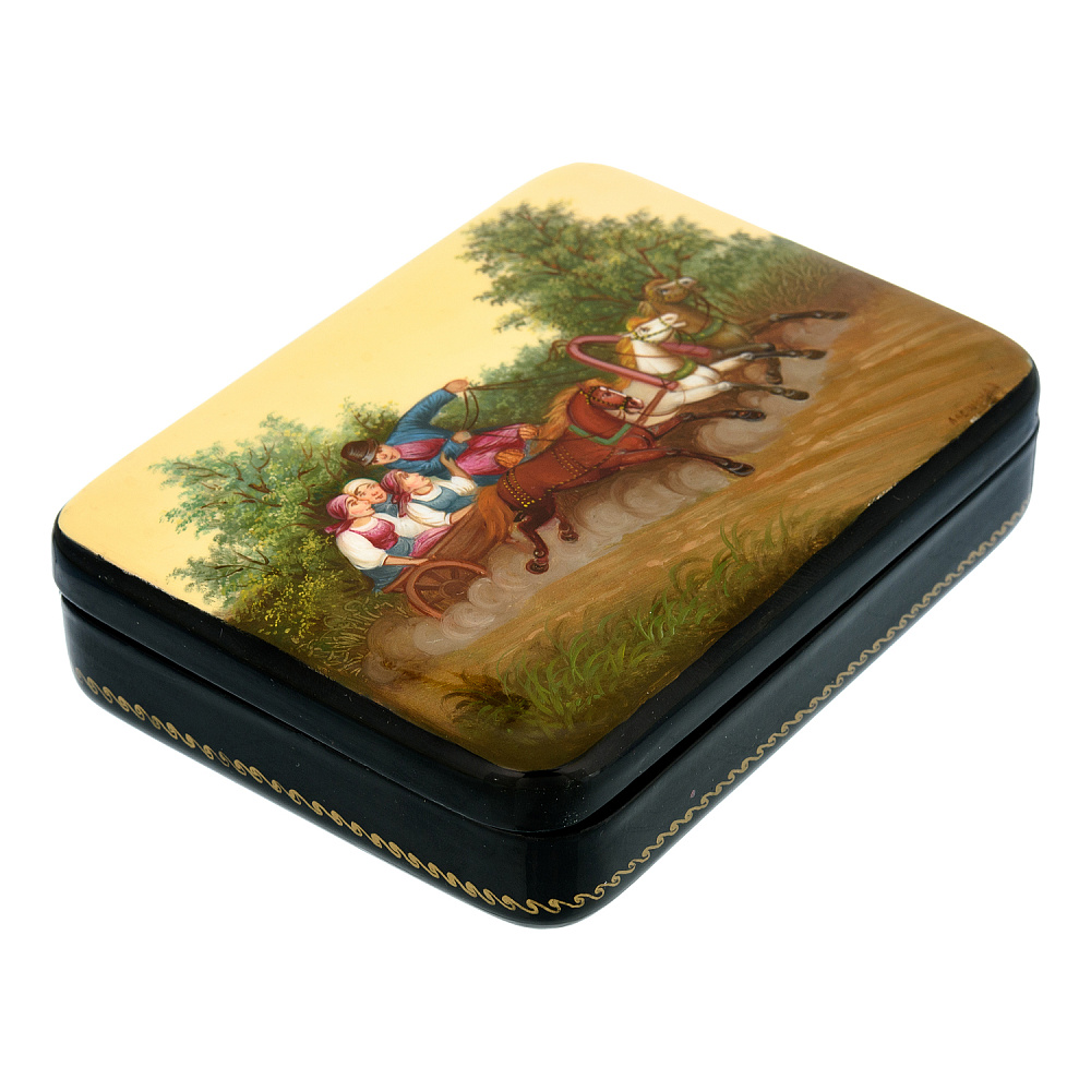 Шкатулка с художественной росписью «Тройка» - интернет магазин Русь Велика я фото 1