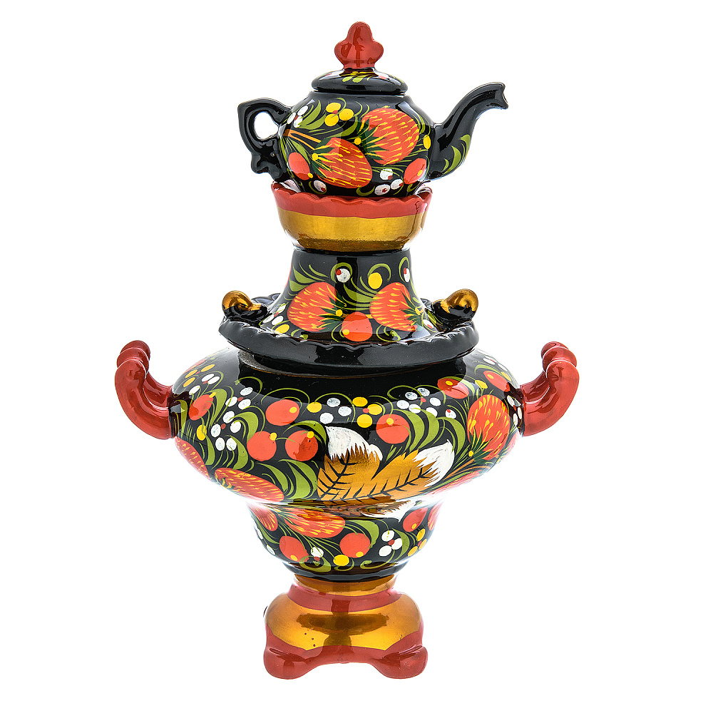 Сувенирный самовар-шкатулка «Ягоды». Хохлома - интернет магазин Русь Велика я фото 2