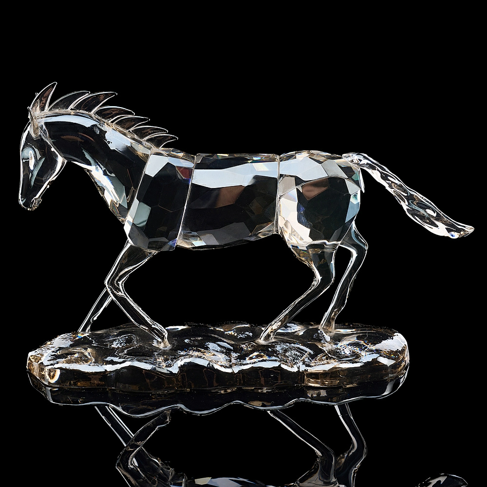 Символ 2026 года. Статуэтка из хрусталя «Лошадь». Asfour Crystal покрытие Aura - интернет магазин Русь Велика я 
