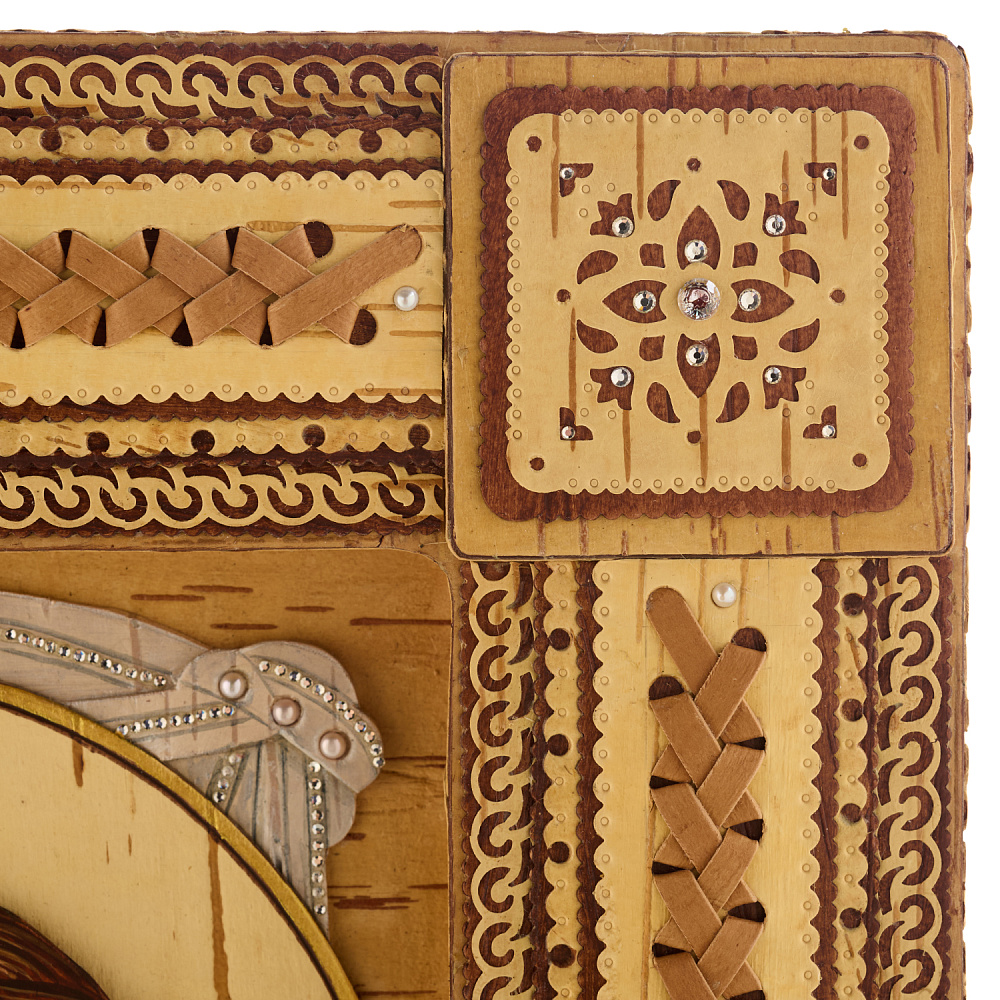 Икона из бересты «Спас Нерукотворный» 33х39 см - интернет магазин Русь Велика я фото 4