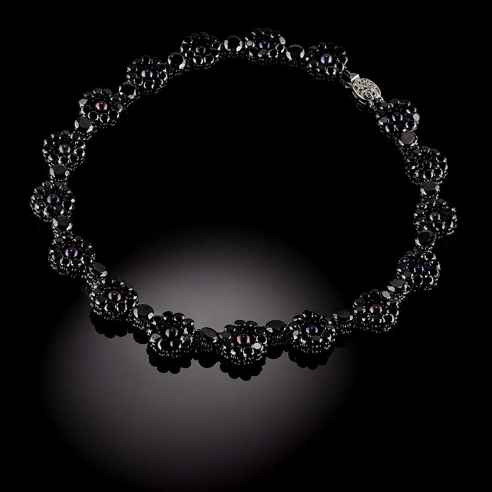 Колье из бисера с натуральным камнем. Циркон - интернет магазин Русь Велика я 