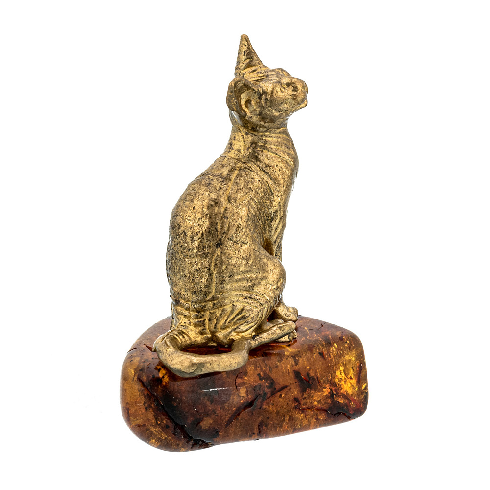 Статуэтка с янтарем «Кот сфинкс» - интернет магазин Русь Велика я фото 3