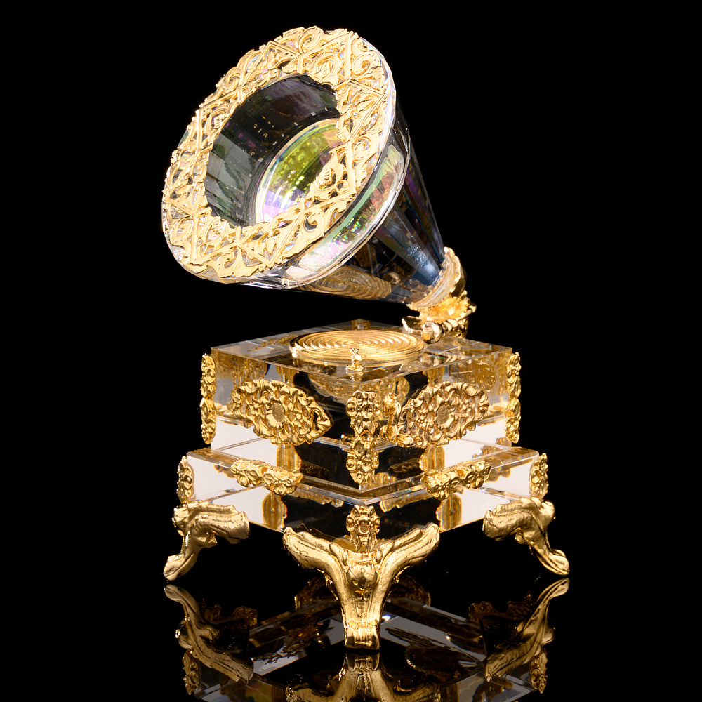 Скульптура из хрусталя «Граммофон» от Asfour Crystal - интернет магазин Русь Велика я 