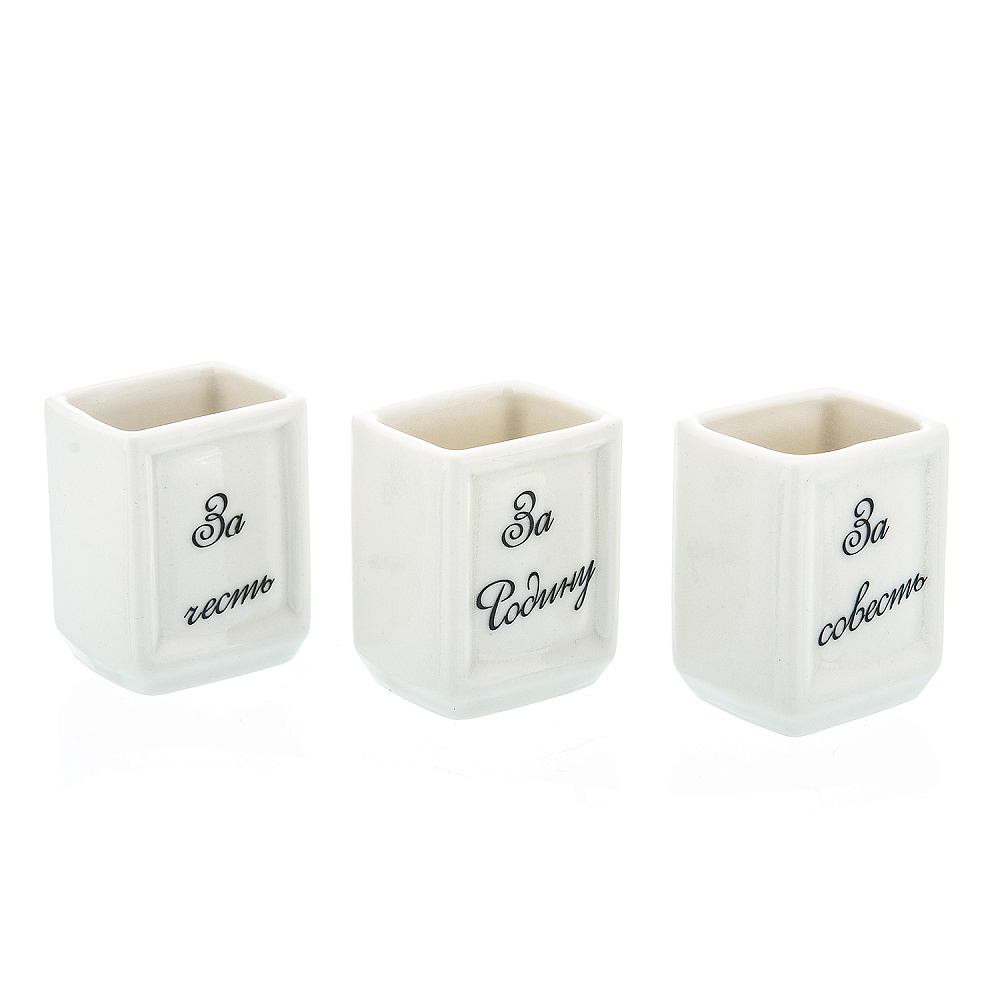 Штоф со стопками «Календарь. День Пожарной Охраны». Гжель - интернет магазин Русь Велика я фото 3