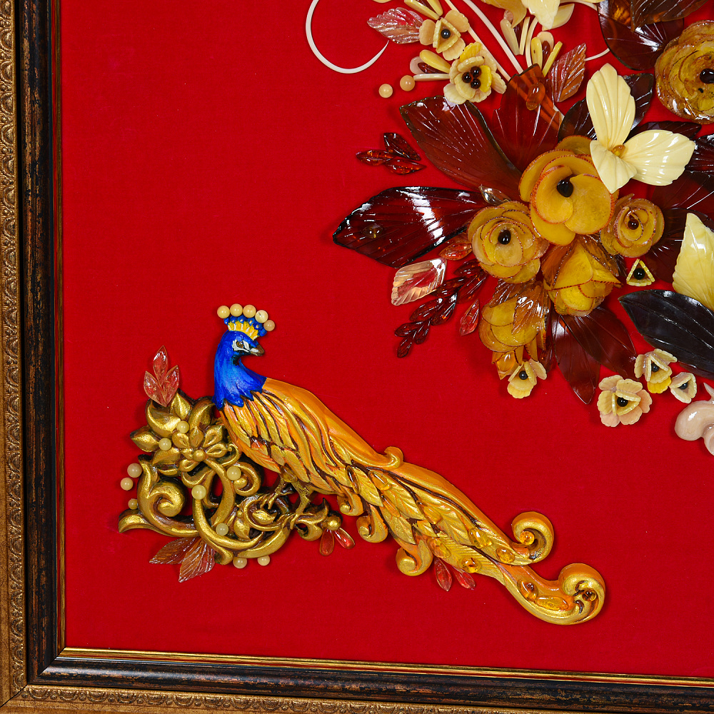 Картина янтарная «Роскошь цветов» 80х100 см - интернет магазин Русь Велика я фото 2