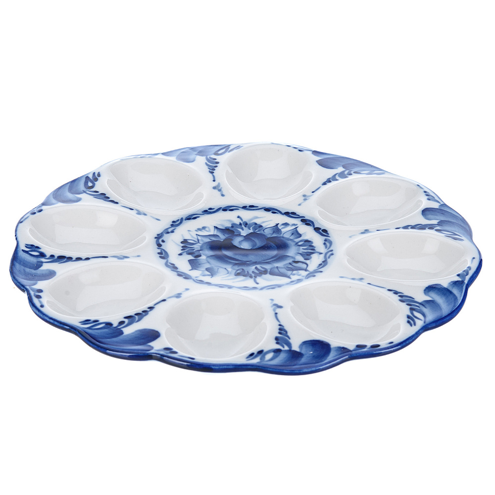 Пасхальница на 8 яиц. Гжель - интернет магазин Русь Велика я фото 1