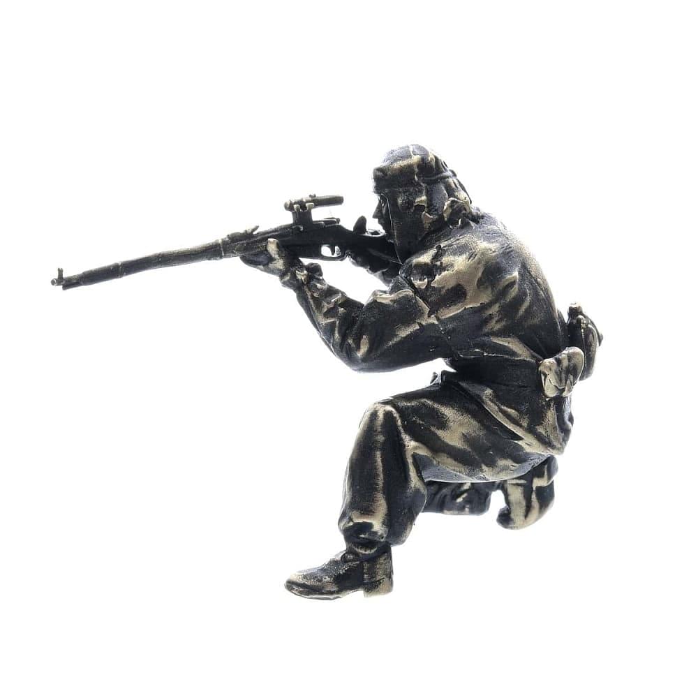 Набор бронзовых статуэток-солдатиков «Снайперы». Набор из 4 фигурок - интернет магазин Русь Велика я фото 5