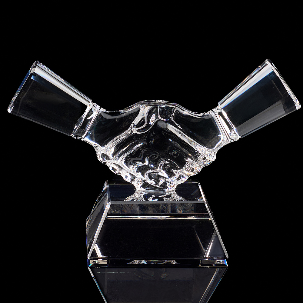 Статуэтка из хрусталя «Рукопожатие» - интернет магазин Русь Велика я фото 1